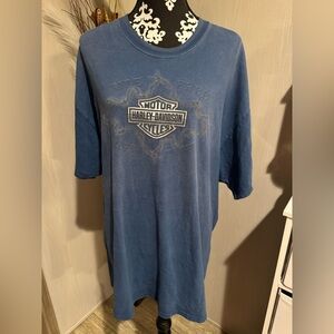 Vintage Harley-Davidson Blue Short Sleeve Graphic Tee